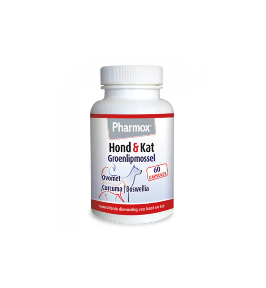 Pharmox Groenlipmossel Hond & Kat - 60 Capsules